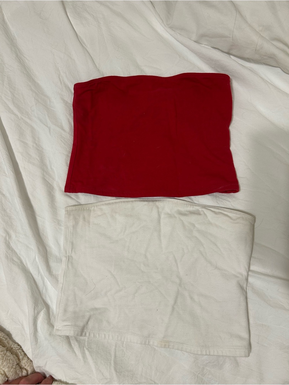 Hollister Red and Cream Tube tops - Women's